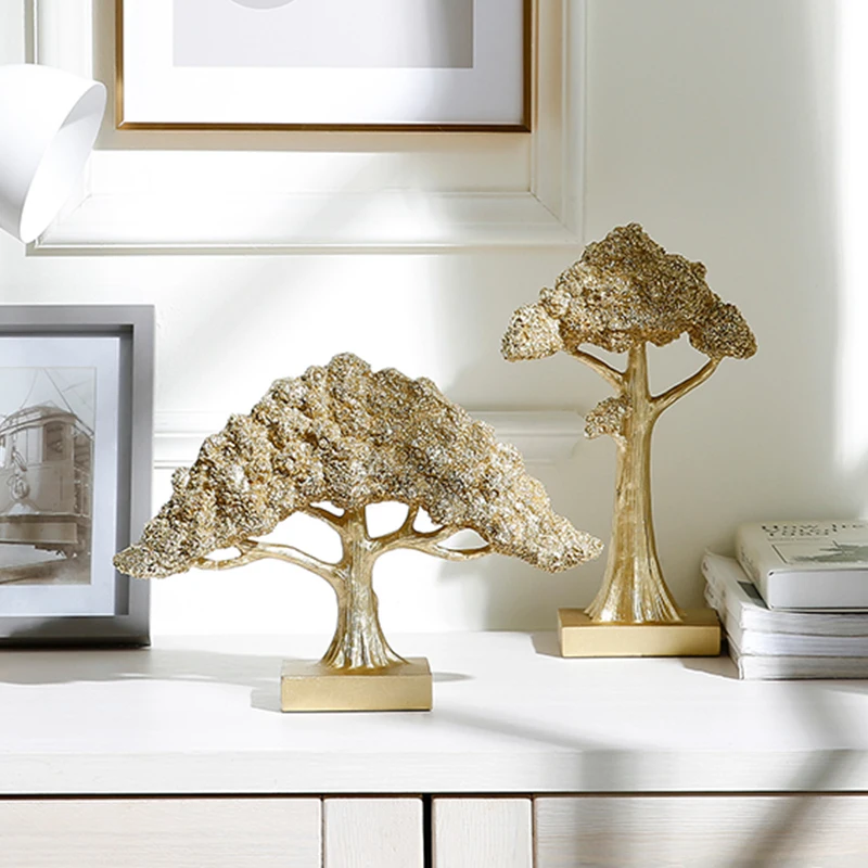 

Money tree decorative statue Resin golden lucky tree cash cow business craft new home Decor gift office art decoration sculpture