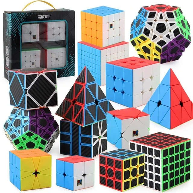 MoYu Cube Gift Box 2x2 3x3 4x4 5x5 Magic Cube SQ-1 Speed Cube Puzzle Game Cube Carbon Fiber Sticker Cubo Present Gift For Kids 1