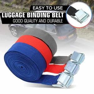 Image 1 - 5m Car Tension Rope Ratchet Tie Luggage Strap Tied Auto Car Boat Fixed Strap Luggage Belt With Alloy Buckle