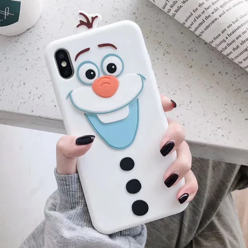 Забавный милый 3D мультяшный Снежный детский чехол для телефона для iPhone 6, 6 S, 7, 8 Plus, мягкий силикагелевый чехол для iPhone X, XR, XS, 11 Pro Max - Цвет: White