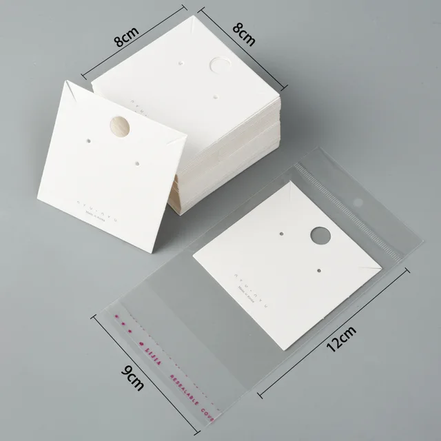 30pcs Earrings Paper Card for Bracelet Necklace Hairband Ear Studs DIY Jewelry Display Package Card Handmade 5x5/6x6/5x9/8x8cm 8x8cm Cards