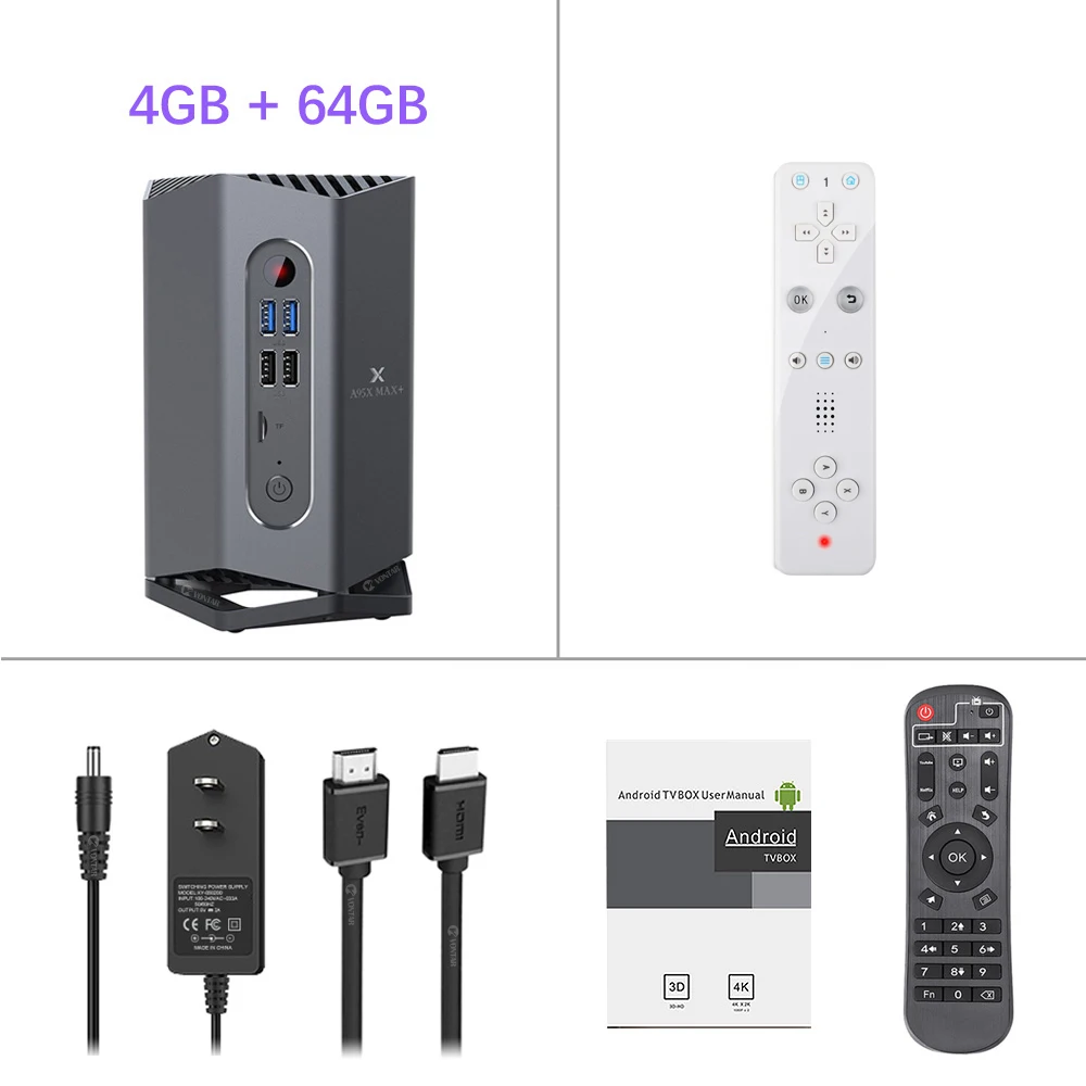 Игровой ТВ-приставка A95X MAX PLUS Amlogic S922X Android 9,0 4 Гб 64 Гб Dual mimo Wifi 4K 75 кадров в секунду Google Play Store PLEX медиа-сервер Playe - Цвет: A