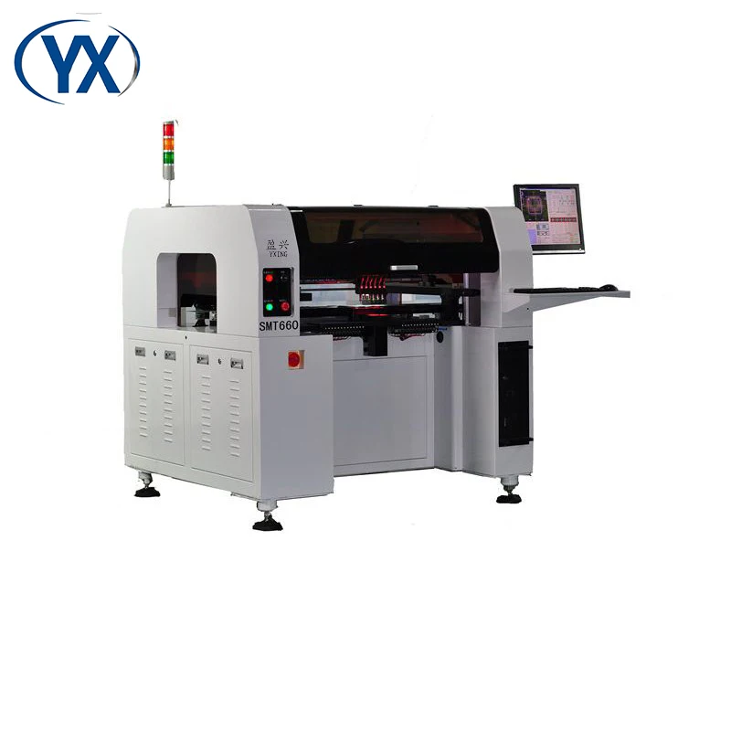 64 Feeders Pick and Place Robot Machine Pick and Place SMT with 8 Cameras+Conveyor +Straight Guide Rail