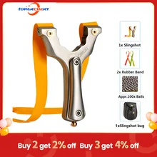 Toparchery Slingshot, Precision Titanium Alloy Slingshot,Flat Rubber Band,Straight Plate,Fast Compression,Professional Sports
