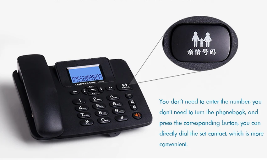 Description Picture 6 of item2.4G Corded/Cordless Phone System with 1 Handset - Answering Machine, 3-Way Conference, 300M Long Range, Wireless Telephone