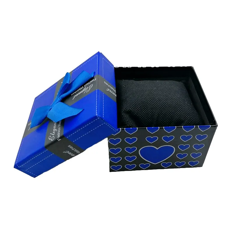 Часы с бантом Модные прочные модные красивые часы коробка браслет ювелирные изделия дисплей подарок Чехол Дисплей Держатель - Цвет: Синий