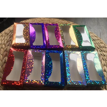 

wholesale paper 10mm-25mm eyelashes packaging box square Glitter lashes boxes packaging 3d mink eyelashes faux cils makeup case