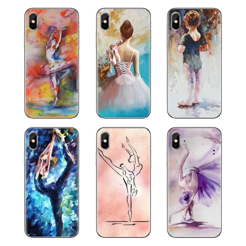 Phone Bag Case ballet dancer watercolor painting For Sony Xperia Z Z1 Z2 Z3 Z5 compact M2 M4 M5 C4 E3 T3 XA Huawei Mate 7 8 Y3II |