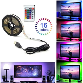 

2M USB LED Strip Lights Remote 5V SMD 5050 RGB lights LED TV Backlight Waterproof Led Light TV Background HDTV Screen Backlight
