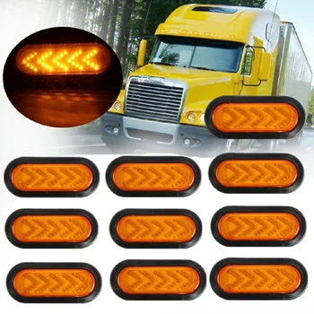 

6" Oval Yellow 35 Leds 12V 24V LED Tail light for trailer Car Truck LED Rear Light Arrows Warning Turn Signal Lamps Taillight