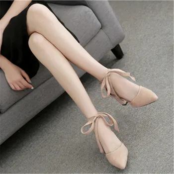 

Gentle fairy style sandals female thick heel 2020 new summer pointed toe strap high heels Baotou single shoes female mid-heel