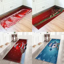 Разноцветный напольный коврик, Рождественский уютный напольный коврик, Декор Санта Клауса, нескользящий праздничный ковер, мультяшный домашний орнамент