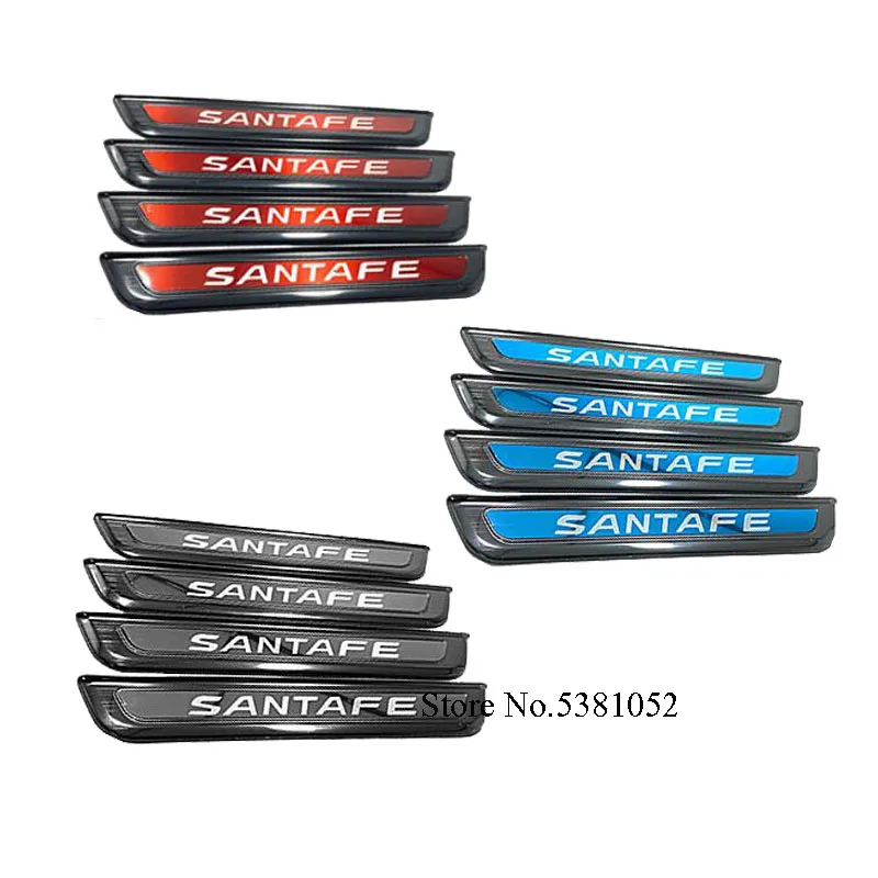 

Car Sticker Stainless Steel Door Sill Scuff Plate Protector Strip Goods Auto Accessories For Hyundai Santafe 2020 Santafe