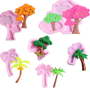 

1PCS Fruit Trees, Coconut trees，Pine Mould Cake Side silicone cake fondant mold cake decorating tools soap mold