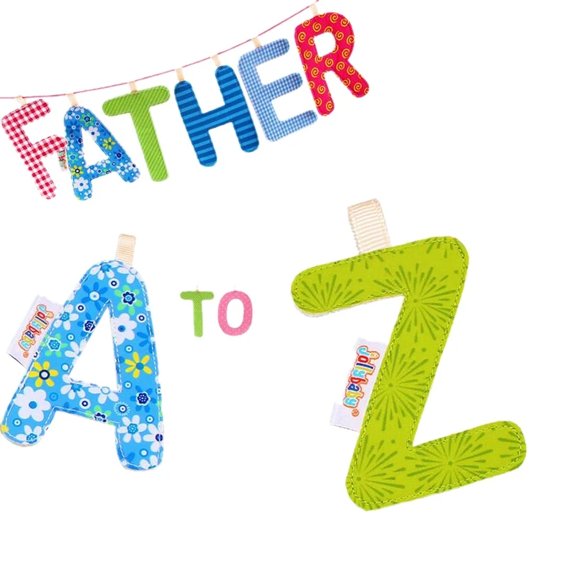 

Jollybaby 26Pcs/Set Baby Letter Book A-Z Letter Cloth Book Bed Hanging Colorful Letters Baby Early Education Toys