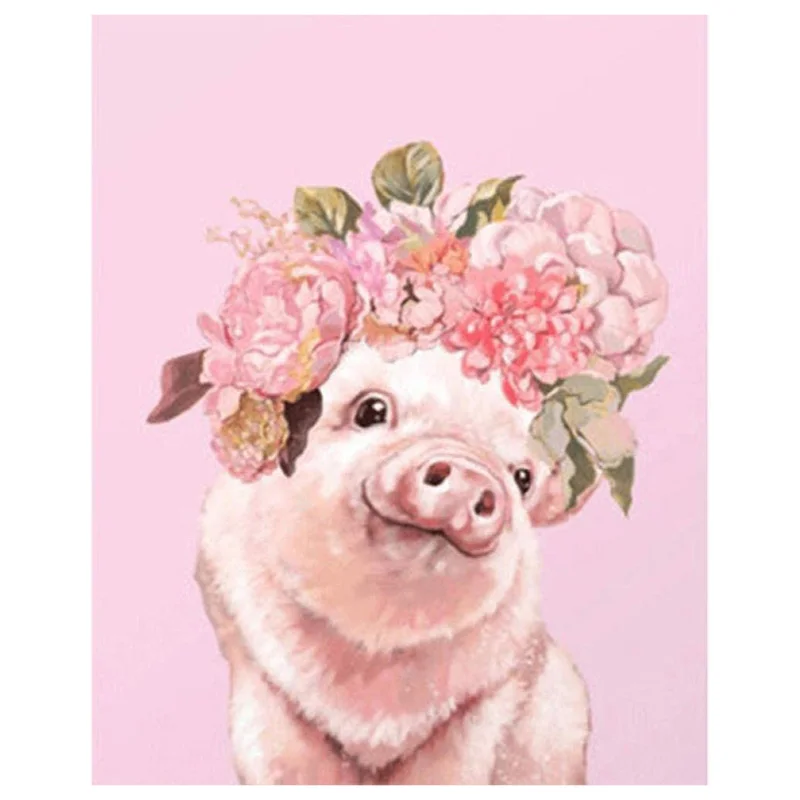 Paint By Numbers Kits for Adult, DIY Canvas Painting for Adults Beginner Pink Pig|Paint By Number| - AliExpress