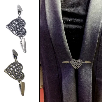 

Sweater Cardigan Clip Duck-mouth Clips Flexible Heart Pin Brooch Shawl Sweater Cardigan Collar Clip Buckles For Clothing Decor