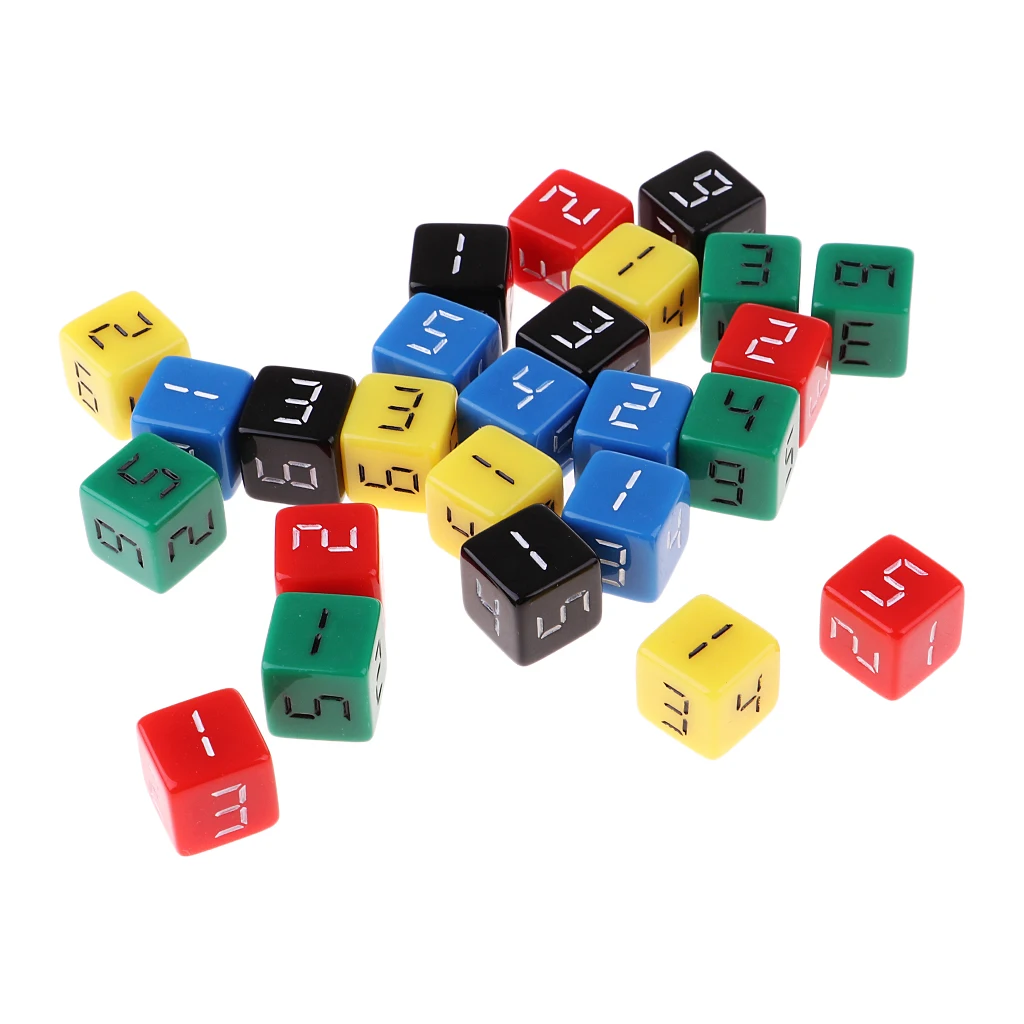 5 Colors 16mm D6 Six Sided Dice Dies Toy For Dungeons & Dragons MTG TRPG Toy