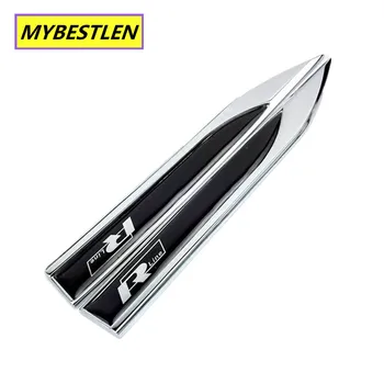 

2PCS 3D Metal Side Wing Badge Emblem Fender R line Rline Car Sticker for VW Polo Jetta Scirocco Golf Tiguan Passat Car Styling