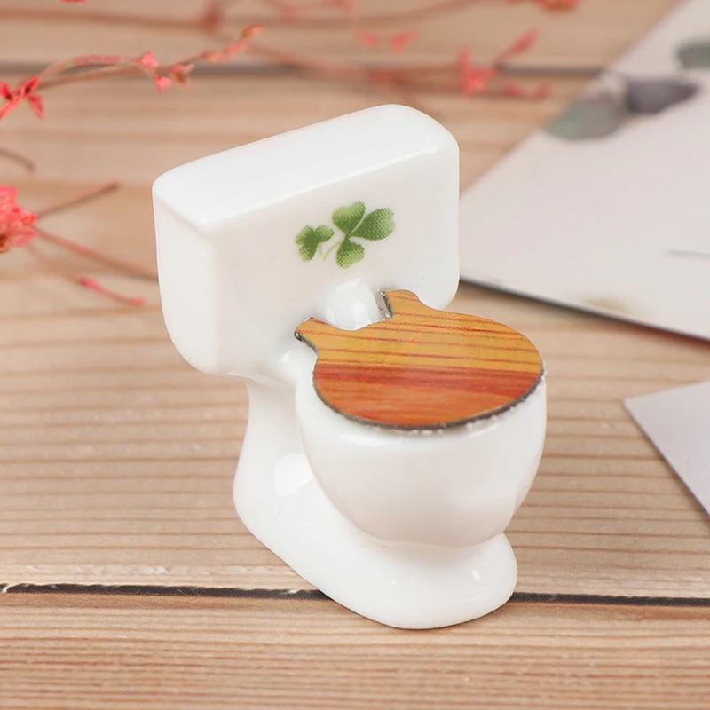 1Set(3pcs) 1/24 Dollhouse Miniature Bathroom Set Ceramic Bathtub Toilet for Dolls House Furniture Play Toy 3Styles