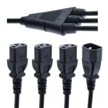 1 шт. IEC 320 C14 штекер для 3XC13 Женский Y Тип сплиттер шнур питания 10A, 250 В, C14 до 3 x C13 кабель адаптера питания, 40 см