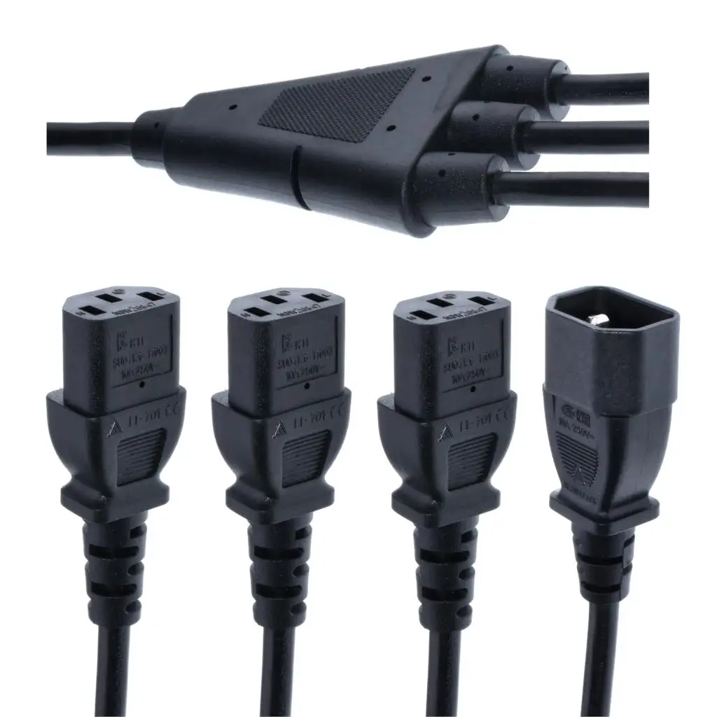 Штепсельная Вилка IEC 320 C14 разветвитель питания 3XC13 Female типа Y 10 А 250 В 3 x C13 40 см 1
