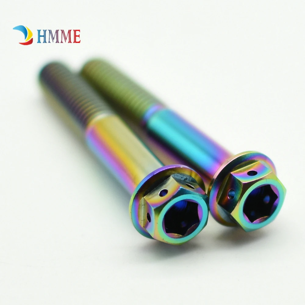 Titanium bolts flange head rainbow color M8  (5)