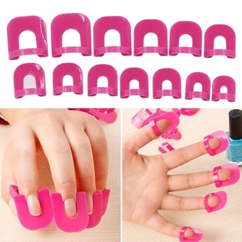 

AACAR 26 Pcs/Set Nail Polish Templates Clips + French Tip Sticker Nail Art Tools Kit Set