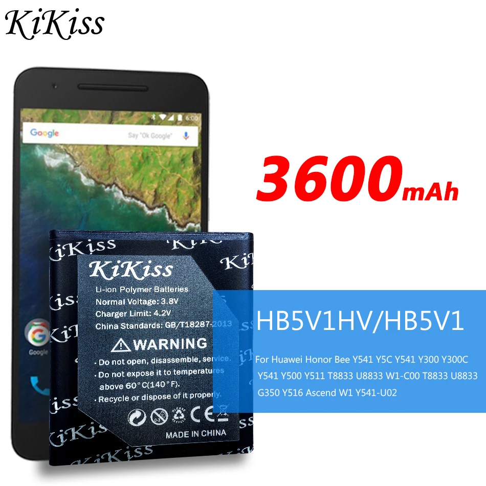 Аккумулятор для Huawei Honor Bee Y541 3600 мАч Ascend W1 Y300 Y300C Y511 Y500 T8833 U8833 G350 Y535 Y516 Y336 HB5V1HV HB5V1 |