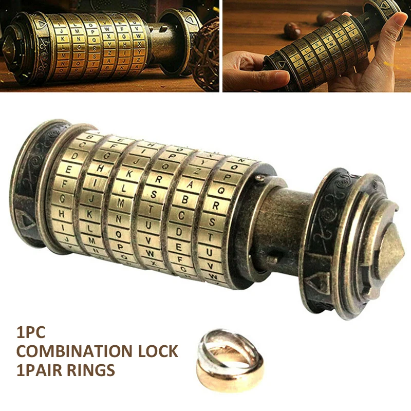 New Da Vinci Code Cryptex W/ 2 Rings Interesting Games Brain Teaser Lock Puzzle 2