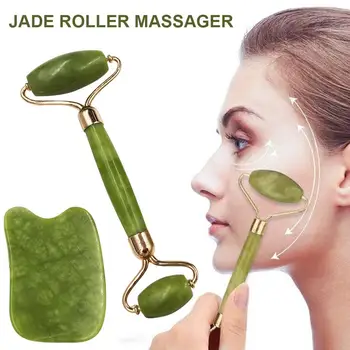 

Natural Jade Roller Double Head Jade Push Facial Massager Beauty Tool Facial Massage Tools Face Lift Face Massager Skin Care