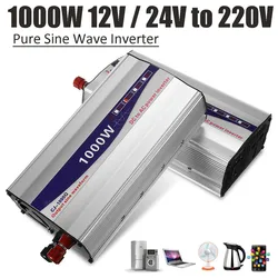 Onduleur 1000W 12V 220V 24V Dc à 110V Ac, convertisseur de tension à onde sinusoïdale Pure 12 220, pour voiture 
