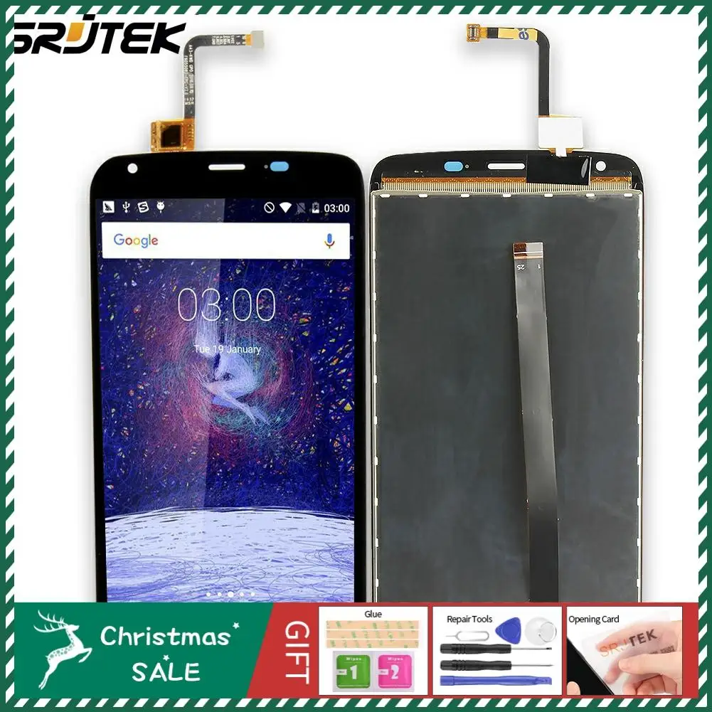 Srjtek Для Doogee T6 ЖК-дисплей+ кодирующий преобразователь сенсорного экрана в сборе 1280x720 запасные части для Doogee T 6 черный
