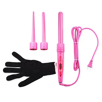

Professional Curling Wand Interchangeable 3 Parts Clip Iron Hair Curler Set