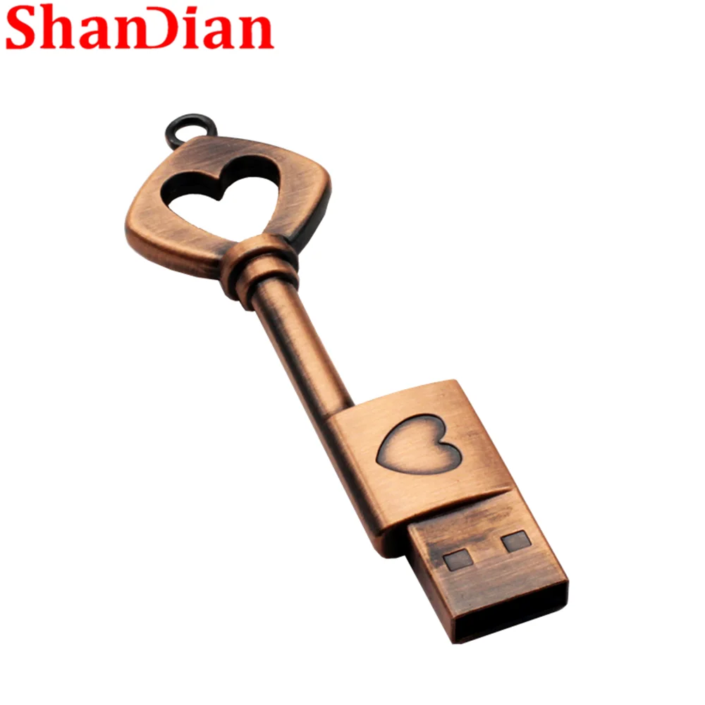 Металлический флеш накопитель SHANDIAN в виде сердца USB 128 4 ГБ 8 16 32 64 ГБ|pen drive memory stick|u