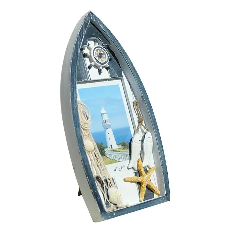 

1pc Sturdy Classical Decorative Nautical Mediterranean Style Table Photo Frame Desktop Picture Frame