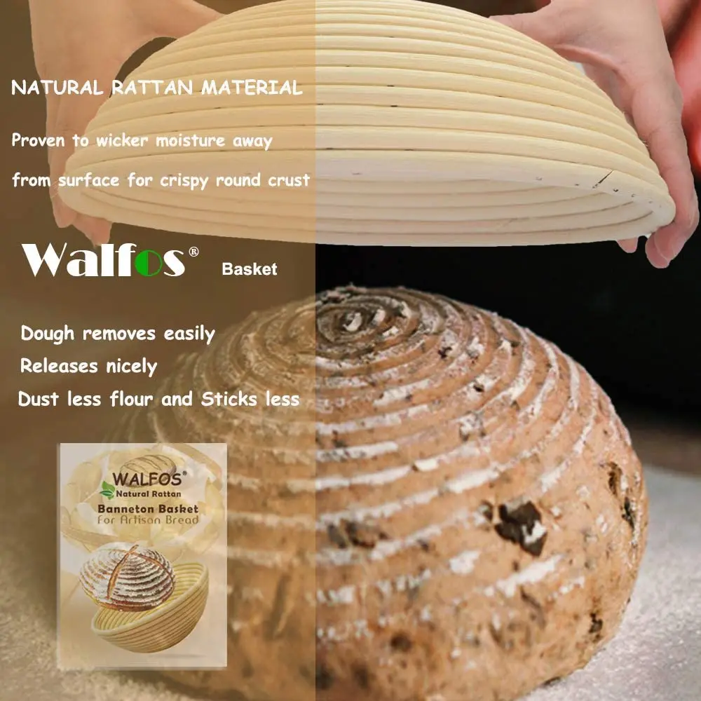 Sourdough Proofing Basket 10 Inch Round Banneton Proofing Basket Set-French Style Sourdough Bread Basket 100% Natural Rattan Hand Crafted Bread