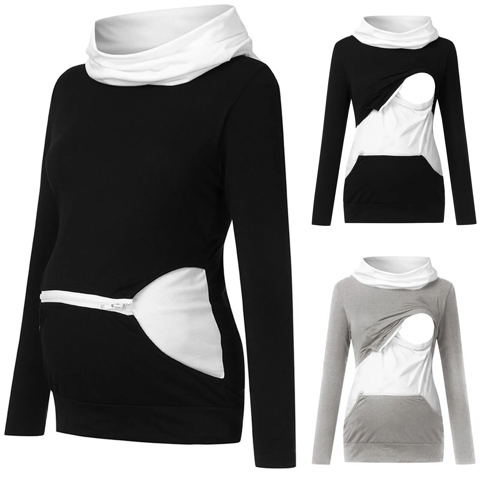 

Women's Pregnant Nursing Baby Maternity Long Sleeve Joint Tops Blouse Outwear Clothes Clothesо Pregnancy Дежда Для Беремменых