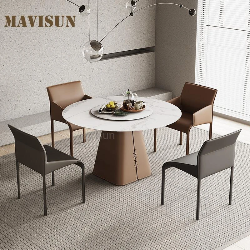 Voorstad Universiteit Smederij Klassieke Cirkel Tafels Combinatie Voor Zes Mensen Italiaanse  Minimalistische Stijl Kleine Appartement Meubels Eettafel En Stoelen| Eettafels| - AliExpress