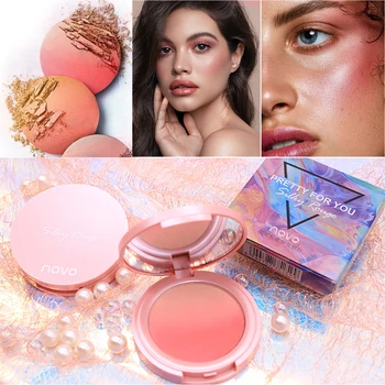 

4 Colors Cheek Face Contour Brighten Easy to Wear Face Blush Natural Mineral Powder Blusher Texture Blush Palette Makeup Tools