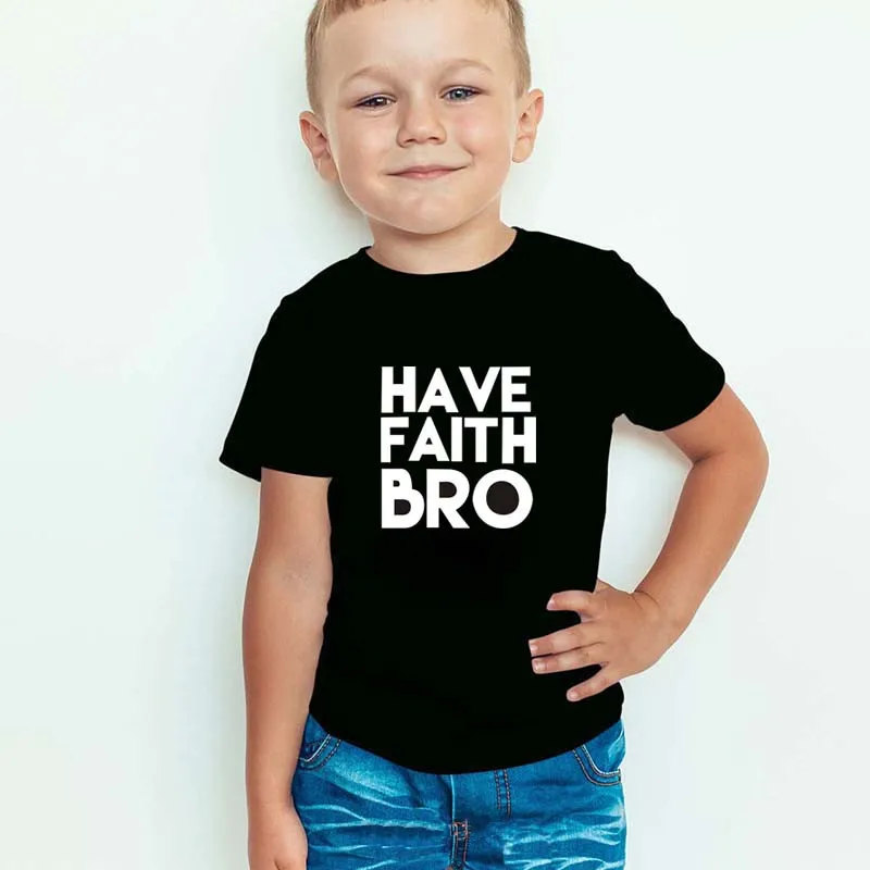 Детская футболка с надписью «Have Faith» и надписью «Jesus»; милая Пасхальная футболка для малышей; модные детские футболки с рисунком; Модная одежда для маленьких мальчиков; топы