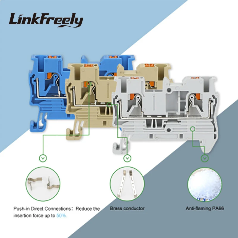 PT-2.5 10 шт. штекер типа пружинная клемма для электрического провода блок разъем din-рейку контакт Терминатор для отжимания соединения