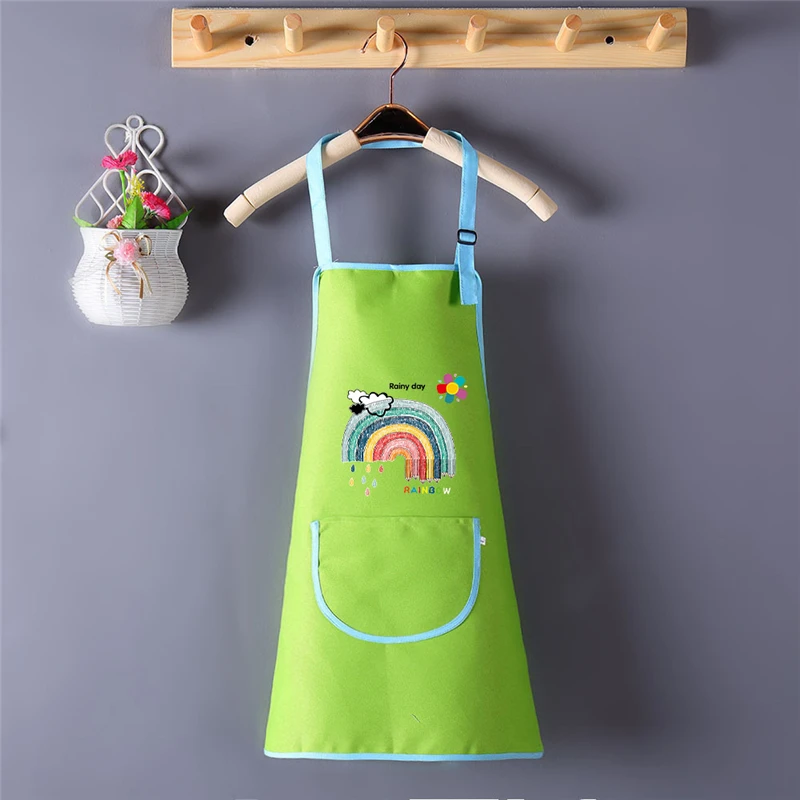 Custom Name Children Painting Drawing Apron Baby Bib Craft Coat with Pocket Kids Art Smock Children Painting Aprons Sleeveless cheap baby accessories	 Baby Accessories