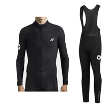 Зимний черный овечий термо флис с длинным рукавом и комбинезон для велоспорта Джерси для зимней езды желтый/черный