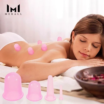 

MERALL Silicone Suction Cups Set Body Face Massage Anti Cellulite Vacuum Cans Acupunture Massager Vacuum Suction Therapy Cupping
