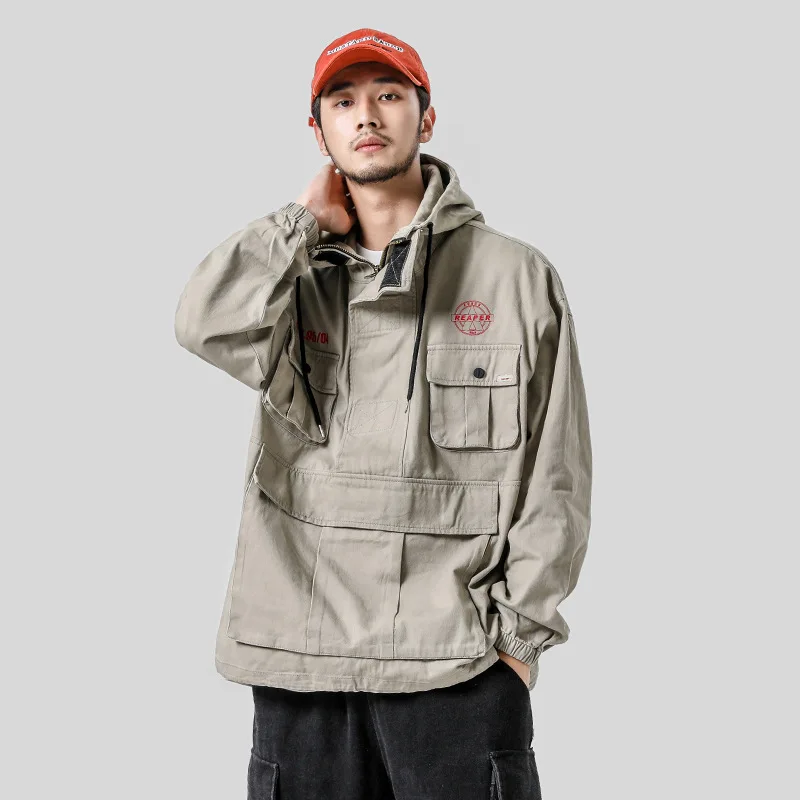 

2019 New Style Japanese-style Origional Multi-pockets Tooling Jacket MEN'S Coat Autumn And Winter Loose-Fit Pullover Men'S Wear
