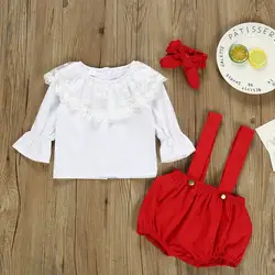 Детский костюм из трех предметов комплект одежды Повседневное модный детский, для новорожденных, для девочек, длинный рукав, Превосходные