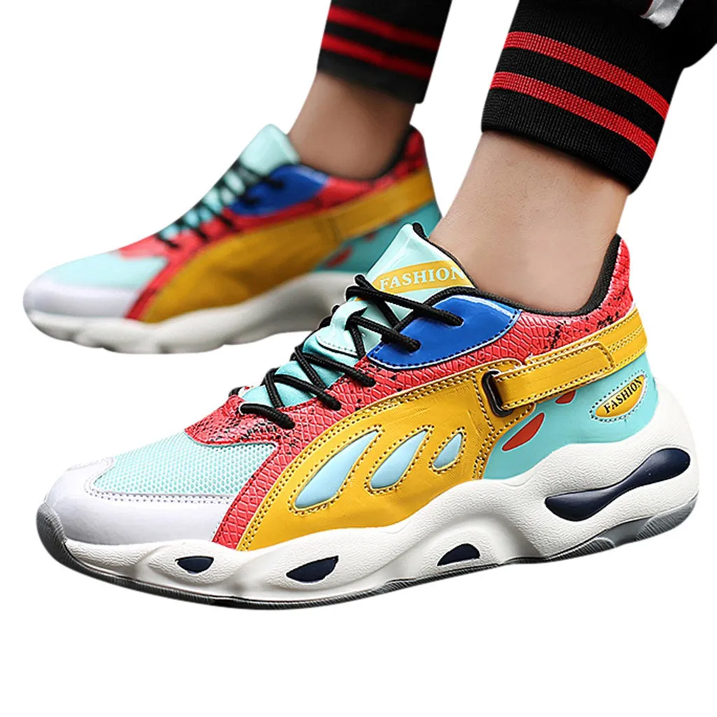 Mixed Colors Men's Outdoor Increased Within platform sneakers Breathable Shock Absorption Non-Slip Lightweight Running Shoes