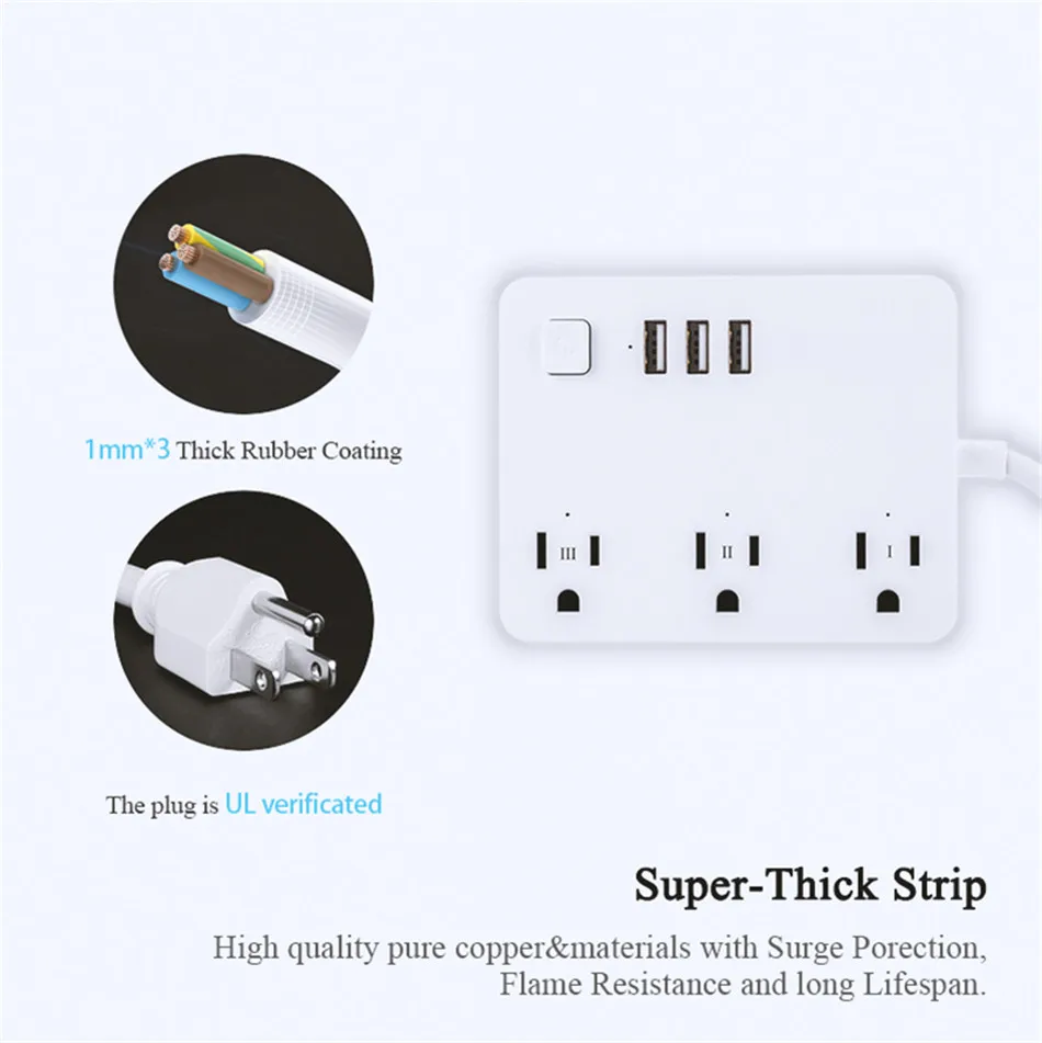 Смарт-розетка Timethinker, Wi-Fi, США, дистанционное управление, розетка, USB, быстрая зарядка, портативная вилка для Alexa Google Home