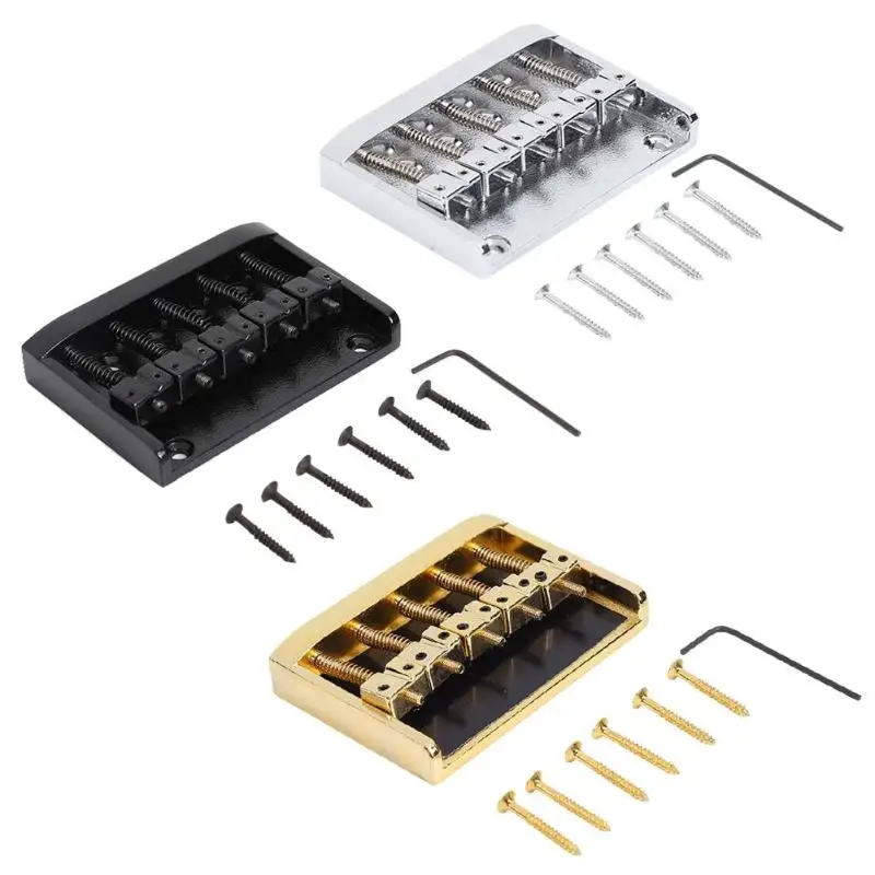 

5 Strings Bass Bridge with 6 Screws for Bass Guitar Electric Guitar Replacement Parts Musical Instrument Accessories